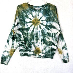 Young Fabulous And Broke Tie Dye Pull Over Oversized Sweatshirt Womens XS Green